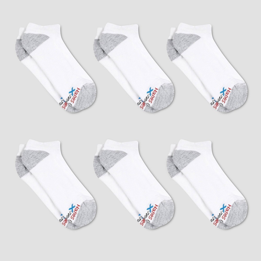 Hanes Premium Men's X-Temp Breathable No Show Socks 6pk - White 6-12