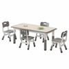 Height Adjustable Kids Table & 4 Chairs Set, Graffiti Top, BPA-Free, Ages 2-10 - 4 of 4