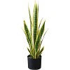 Artificial Snake Plant in Pot, Lifelike Faux Sansevieria for Home & Office Decor - Small Potted Plants for Indoor Use on Desk, Shelf - 2 of 4