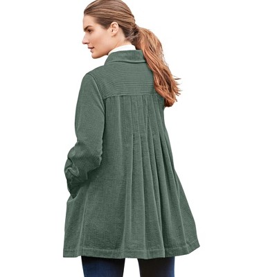 Woman Within Plus Size Pleat-Back Corduroy Jacket