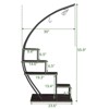 Plant Stand Indoor 5-Tier Half Moon Plant Stand with Hooks - Metal Stand Tall Indoor/Outdoor Shelf for Multiple Flowers, for Living Room, Patio Black - 3 of 4