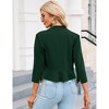 Women's Ruffle Back Hem Jacket 3/4 Sleeve Open Front Cardigan With Split Cuffs - 4 of 4
