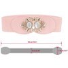 INSPIRE CHIC Women's Faux Leather Beaded Rhinestone Inlaid Elastic Waist Belt - 3 of 4