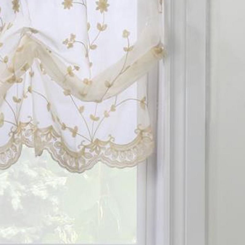 Grandeur Deep Scalloped Embroidery Balloon Curtain Cream by Habitat, 3 of 6
