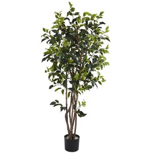 HomeStock  5 ft. Artificial Ficus Tree in Pot for Indoor/Outdoor - 1 of 3