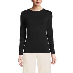 Lands' End Women's Plus Size Lightweight Jersey Skimming Long Sleeve Crew Neck T-shirt - 1 of 2