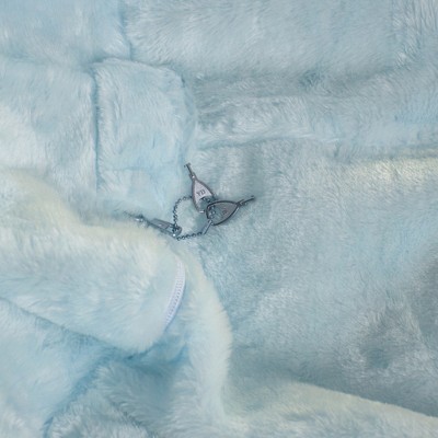 Teal Furry Small Round Bean Bag Chair with Removable Cover