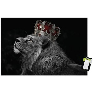 Trends International Reinders: Animals - Lion Crown Unframed Wall Poster Print White Mounts Bundle 22.375" x 34" - 1 of 4