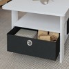 HOMLUX 31" Coffee Table Modern Living Room Furniture with Storage Bin Drawer & Open Shelf - 4 of 4