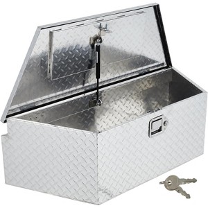 Tongue Box, Trailer Tongue Box -Heavy Duty Aluminum Diamond Plate Tool Chest with Lock/Keys, Waterproof Utility Box for Pickup Truck/RV/ATV - 1 of 4