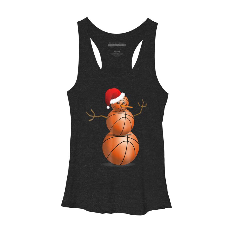 Women's Design By Humans Christmas Basketball By NekoShop Racerback Tank Top, 1 of 4