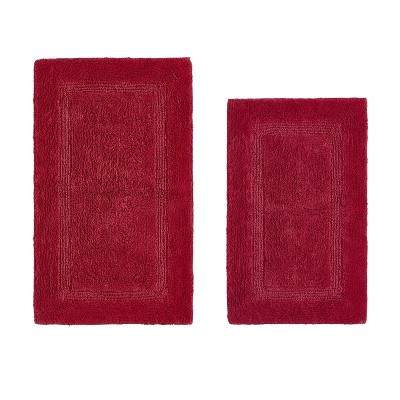 Lux Premium 100% Cotton Tufted Solid Reversible 2 Piece Bath Rug Set – Ultra-Soft, Water-Absorbent, Durable, Machine Washable Bathroom Rug
