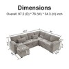 97" Chenille L-Shaped Convertible Sectional Sofa Bed with Ottoman - 2 of 4