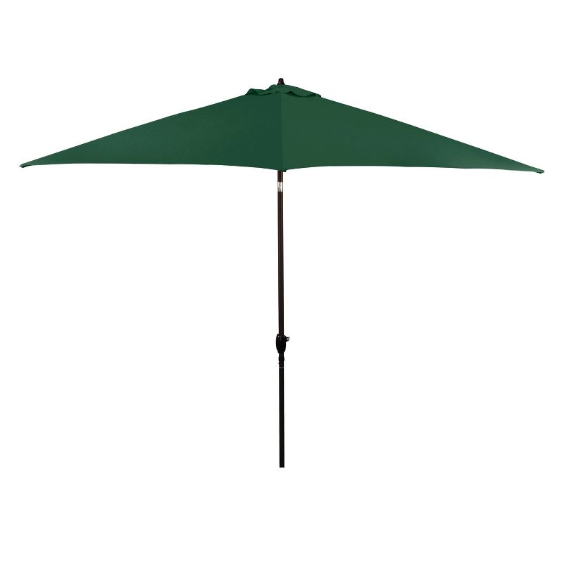 11&#39; x 11&#39; Astella Aluminum Market Umbrella, Green Polyester Canopy, Crank Lift, Push-Button Tilt, 1 of 5