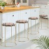 Kings Brand Furniture 4-Pack Stack Stools, Upholstered w/Metal Legs Backless Stackable  Bar and Counter Height Stool, Dining Room Kitchen Chairs - 2 of 4