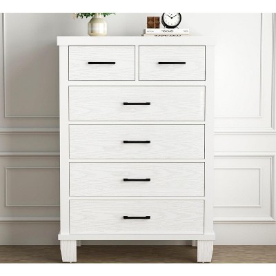 7 Drawer Dresser for Bedroom, Modern Wooden Chest of Drawers with Metal Handles, Wide Closet Dresser Organizer for Bedroom, Living Room