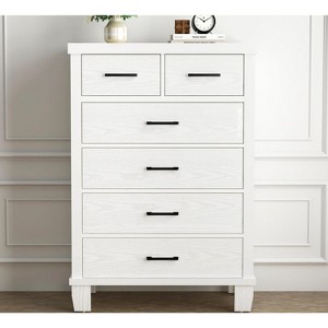 7 Drawer Dresser for Bedroom, Modern Wooden Chest of Drawers with Metal Handles, Wide Closet Dresser Organizer for Bedroom, Living Room - 1 of 4