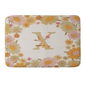 Deny Designs Iveta Abolina Retro Florals 70s Memory Foam Bath Mat Cream - 1 of 4