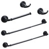 Bathroom Hardware Set Black 4-Pieces Bathroom Towel Rack 24 Inches Adjustable Bathroom Accessories Set - 2 of 4