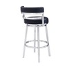 26" Madrid Faux Leather Stainless Steel Counter Height Barstool - Armen Living - image 3 of 4