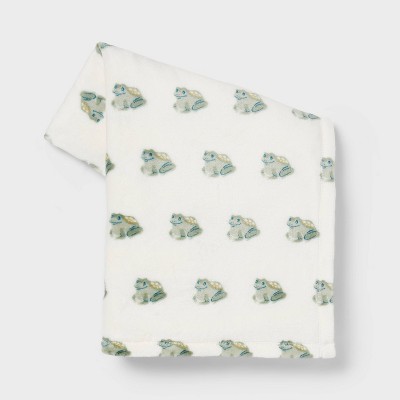Image of Frogs Printed Plush Throw Blanket Green - Room Essentials™: Soft Texture, Lightweight, Machine Washable, 50x60"