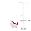 EVERLY JEWELRY | Sterling Silver White Unicorn Pink + White Enamel Stud Earrings - 3 of 4