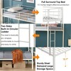 Twin Metal Bunk Bed,Metal Structure Bedframe with Safety Guardrails and 2 ladders,Convertible Bunkbeds,No Spring Box Required,White - image 3 of 4