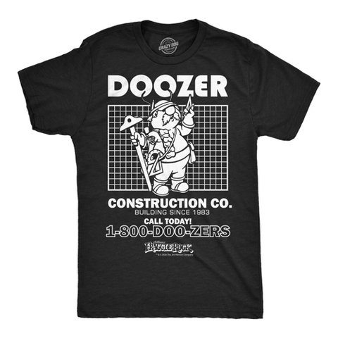 Мужские футболки Crazy Dog T-Shirts, Inc. Mens Funny T Shirts Doozer Construction Co Jim Henson's Fraggle Rock Tee For Men - Crazy Dog Men's T Shirt With Movie Sayings Black M