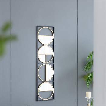 Eclectic Styling Metal Beaded Wall Mirror with Contemporary Design for Bedroom,Liveroom & Entryway-The Pop Home