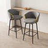 TiramisuBest Set of 2 30" Modern Swivel Velvet Dining Chairs, Comfortable High Bar Stools with 360° Rotation for Bars & Restaurants (Beige Grey) - 4 of 4
