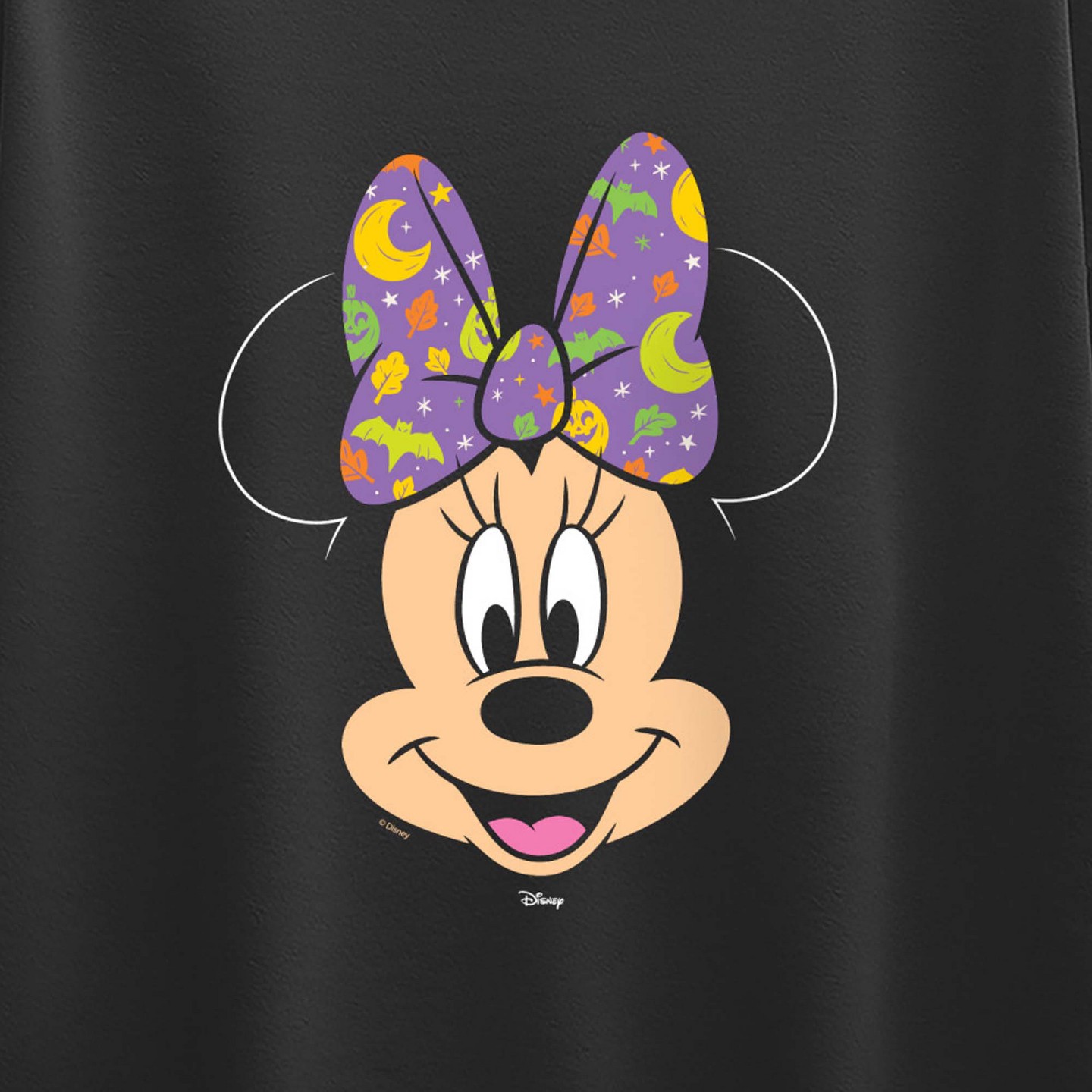 Футболка Disney Halloween Bow Minnie Mouse Short Sleeve Boxy Graphic T-Shirt - Black для девочек, цвет: Чёрный — фото 2