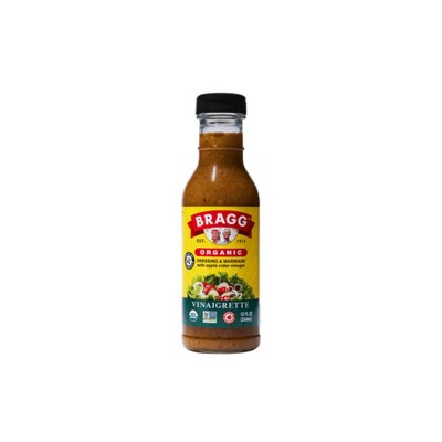 Bragg Organic Vinaigrette Salad Dressing and Marinade with Apple Cider Vinegar, 12 fl oz Bottle, Pack of 4