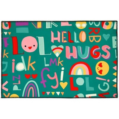 Homefires Group Chat Indoor Rug Only – Fun, Colorful Accent Rug for Living Room, Bedroom, or Office – Durable & Easy to Clean