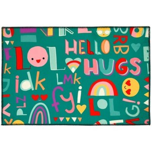 Homefires Group Chat Indoor Rug Only – Fun, Colorful Accent Rug for Living Room, Bedroom, or Office – Durable & Easy to Clean - 1 of 2