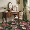 Washable Floral Botanical Rug Non Slip Low Pile Rug Soft Vintage Throw Floor Cover Foldable Indoor Carpet for Living Room Bedroom Playroom Kids Room - 4 of 4