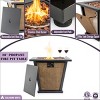 28" Propane Gas Fire Pit Table, 50000 BTU Square Steel Fire Pit for Outside Patio Deck Garden Courtyard -Brown - 4 of 4