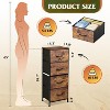 Dresser 4-Drawer Fabric Storage Tower Organizer for Bedroom, Hallway, Entryway, Closets with Steel Frame, Wood Top, Easy Pull Handle - 3 of 4