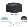 Novogratz Asher 27 Inch Wood Burning Fire Pit with 19 Inch Diameter Cooking Surface, Mesh Dome, Steel Lid, and Rain Cover, Aqua Haze - 4 of 4