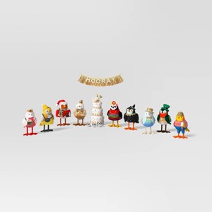 10pc Featherly Friends 2025 Anniversary Collection Christmas Bird Figurine Set - Wondershop™ - 1 of 4