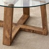 CENGHU Modern Practical Circular Coffee Table, Tea Table with Transparent Tempered Glass Tabletop, End Table, Side Table for Living Room, Bedroom - 4 of 4