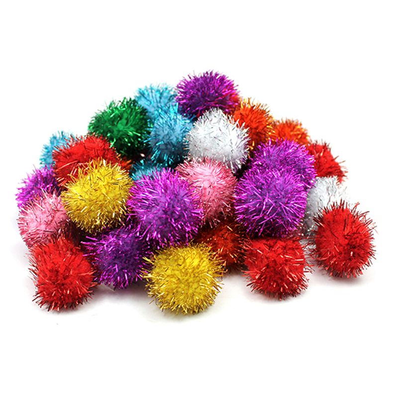 Creativity Street® Glitter Pom Pons, Assorted Colors, 1", 40 Pieces Per Pack, 3 Pack, 2 of 3