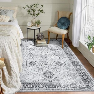 Large Washable Area Rug, Soft Low Pile Accent Carpet, Non-Slip Oriental Vintage Throw Rug for Living Room, Bedroom, Front Door, 8x10ft Grey - 1 of 4
