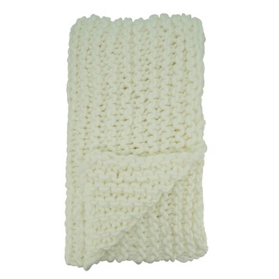 Sevan Electric Chunky Knit Ivory Throw Blanket - 23"x19"