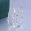 Mult - colors Crystal Stainless Steel Hoop Earring for Women, Hypoallergenic, Large 2 Hoops - 2 of 4
