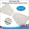 LOLA Refill for Janitorial Style Cotton String Wet Mop, Durable 4 Ply, Soft Natural Cotton, Fits Most Wire Band Style Janitorial Mops, 1 Pack - 3 of 3