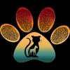 Men's Design By Humans Pet paw fingerprint silhouette cat dog lover By punsalan T-Shirt - 2 of 2
