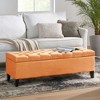 CAVINAS Rectangle Storage Ottoman Bench, Button-Tufted Ottoman with Storage, Upholstered Accent Stools with Diamond Stitching & Soft-Close Hinges - 2 of 4