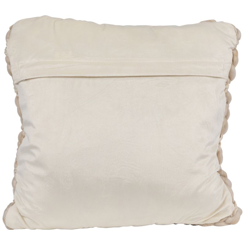 Northlight 16" Khaki Jumbo Knit Square Throw Pillow with Velvet Back, 5 of 6