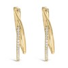 Haus of Brilliance 14K Yellow Gold Plated Silver 1/10 Cttw Diamond Wrapped Hoop Earrings - 2 of 4