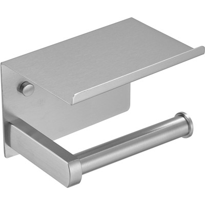 Wall Mounted Stainless Steel Toilet Paper Holder Tissue Roll Holder Hanger with Phone Shelf
